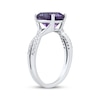 Thumbnail Image 2 of Oval-Cut Amethyst & White Lab-Created Sapphire Ring Sterling Silver