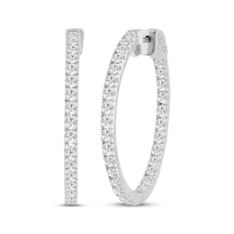 KAY Lab-Grown Diamonds Inside-Out Hoop Earrings 3 ct tw 10K White Gold