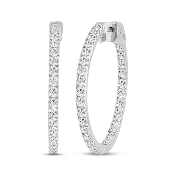 KAY Lab-Grown Diamonds Inside-Out Hoop Earrings 3 ct tw 10K White Gold