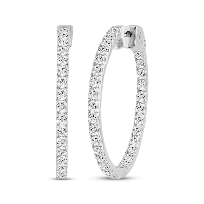 Main Image 1 of KAY Lab-Grown Diamonds Inside-Out Hoop Earrings 3 ct tw 10K White Gold