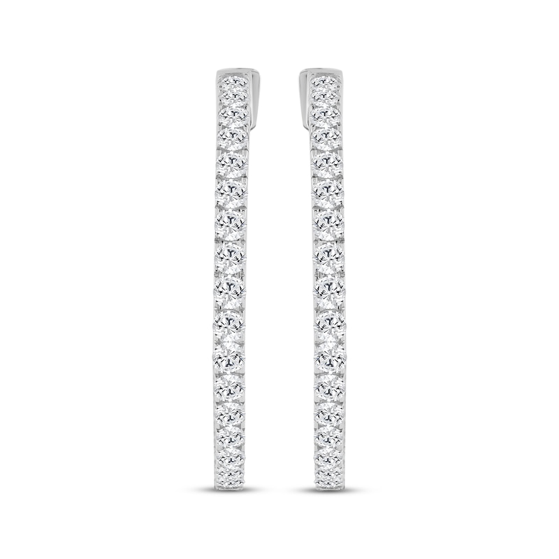 Main Image 2 of KAY Lab-Grown Diamonds Inside-Out Hoop Earrings 3 ct tw 10K White Gold