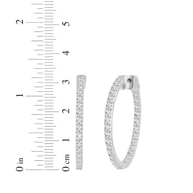 Main Image 4 of KAY Lab-Grown Diamonds Inside-Out Hoop Earrings 3 ct tw 10K White Gold