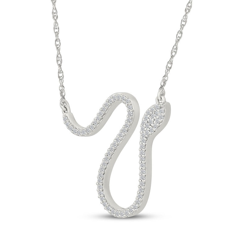 Main Image 2 of Diamond Snake Necklace 1/5 ct tw Sterling Silver 18"