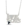 Thumbnail Image 2 of Black & White Diamond "I Love Cats" Paw & Heart Necklace 1/15 ct tw Sterling Silver 18"