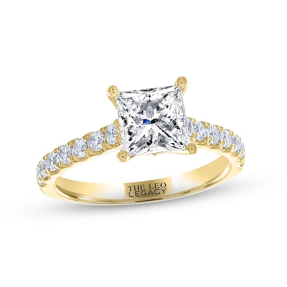 THE LEO Legacy Lab-Grown Diamond Princess-Cut Engagement Ring 1-7/8 ct tw 14K Yellow Gold