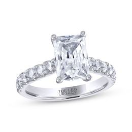 THE LEO Legacy Lab-Grown Diamond Emerald-Cut Engagement Ring 3-1/2 c tw 14K White Gold
