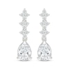 Thumbnail Image 2 of KAY Lab-Grown Diamonds Pear-Shaped & Round-Cut Drop Earrings 1-1/4 ct tw Sterling Silver