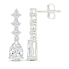 Thumbnail Image 3 of KAY Lab-Grown Diamonds Pear-Shaped & Round-Cut Drop Earrings 1-1/4 ct tw Sterling Silver