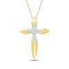 Thumbnail Image 1 of KAY Lab-Grown Diamonds Cross Necklace 1/3 ct tw 24K Yellow Gold Vermeil Sterling Silver 18"