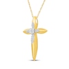 Thumbnail Image 2 of KAY Lab-Grown Diamonds Cross Necklace 1/3 ct tw 24K Yellow Gold Vermeil Sterling Silver 18"