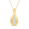 Thumbnail Image 1 of KAY Lab-Grown Diamonds Twist Necklace 3/8 ct tw 24K Yellow Gold Vermeil Sterling Silver 18"