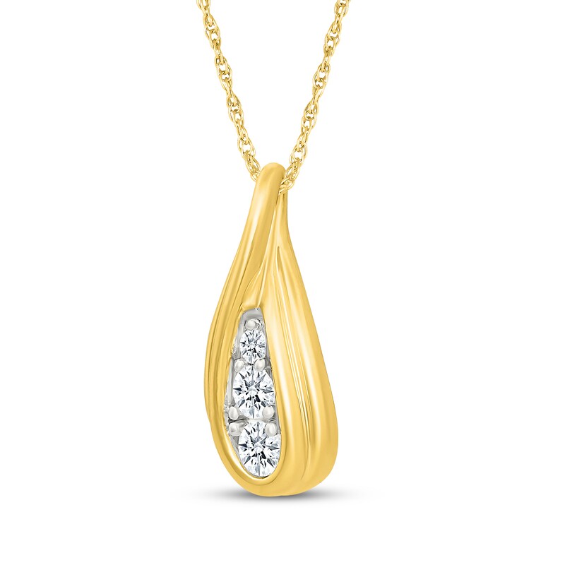 Main Image 2 of KAY Lab-Grown Diamonds Twist Necklace 3/8 ct tw 24K Yellow Gold Vermeil Sterling Silver 18"