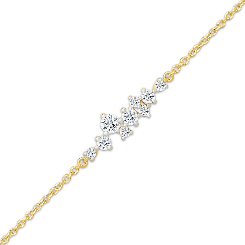 Main Image 2 of KAY Lab-Grown Diamonds Scatter Bracelet 1/3 ct tw 24K Yellow Gold Vermeil Sterling Silver 7.5"