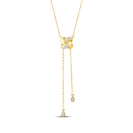 KAY Lab-Grown Diamonds Knot Lariat-Look Necklace 3/4 ct tw 24K Yellow Gold Vermeil Sterling Silver 18"