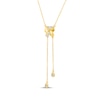 Thumbnail Image 2 of KAY Lab-Grown Diamonds Knot Lariat-Look Necklace 3/4 ct tw 24K Yellow Gold Vermeil Sterling Silver 18"