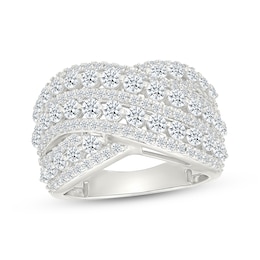 KAY Lab-Grown Diamonds Crossover Wide Fashion Ring 2 ct tw Sterling Silver