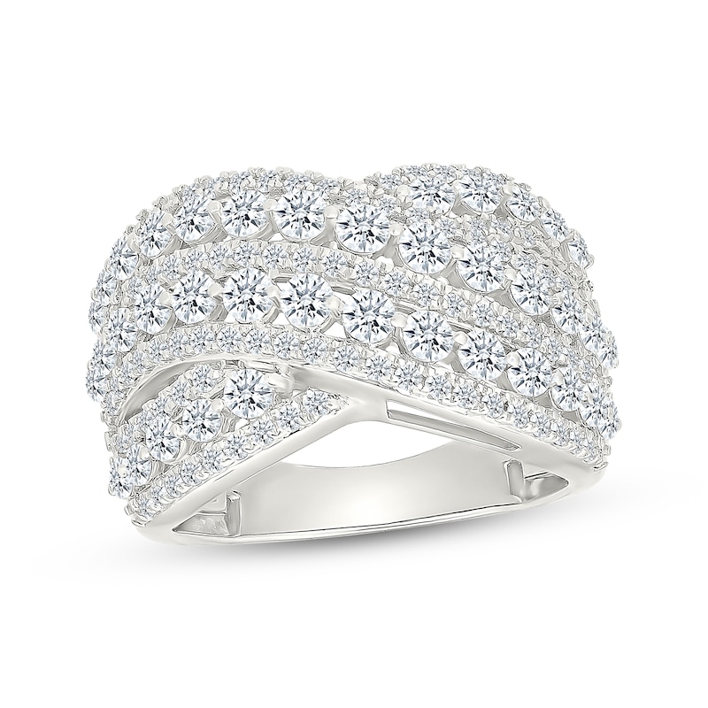 Main Image 1 of KAY Lab-Grown Diamonds Crossover Wide Fashion Ring 2 ct tw Sterling Silver