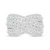 Thumbnail Image 4 of KAY Lab-Grown Diamonds Crossover Wide Fashion Ring 2 ct tw Sterling Silver