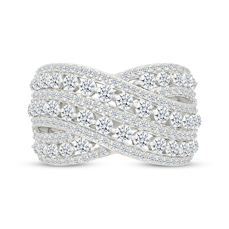 Main Image 4 of KAY Lab-Grown Diamonds Crossover Wide Fashion Ring 2 ct tw Sterling Silver
