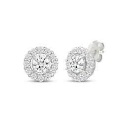 Kay Lab-Grown Diamonds Halo Stud Earrings 1 ct tw Sterling Silver