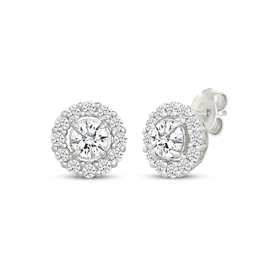 Kay Lab-Grown Diamonds Halo Stud Earrings 1 ct tw Sterling Silver