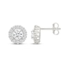 Thumbnail Image 3 of Kay Lab-Grown Diamonds Halo Stud Earrings 1 ct tw Sterling Silver