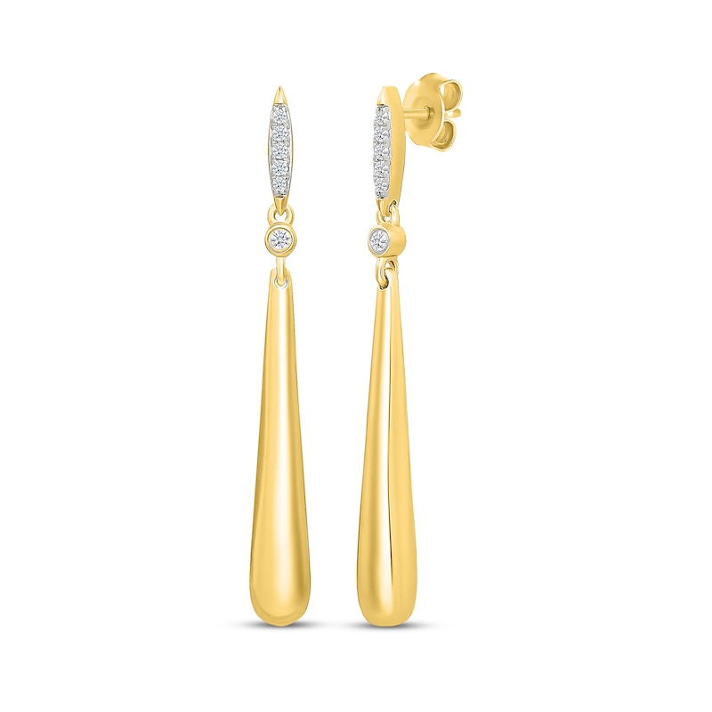 Main Image 1 of KAY Lab-Grown Diamonds Teardrop Dangle Earrings 7/8 ct tw 24K Yellow Gold Vermeil Sterling Silver
