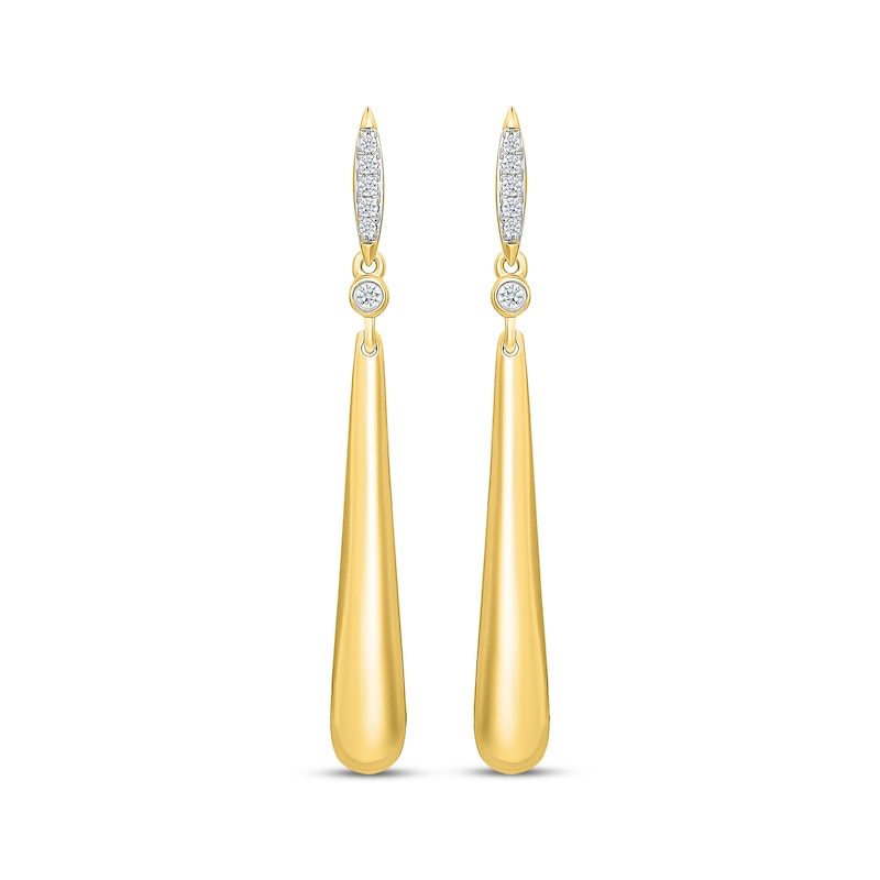 Main Image 2 of KAY Lab-Grown Diamonds Teardrop Dangle Earrings 7/8 ct tw 24K Yellow Gold Vermeil Sterling Silver