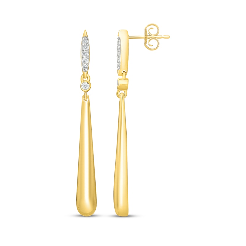 Main Image 3 of KAY Lab-Grown Diamonds Teardrop Dangle Earrings 7/8 ct tw 24K Yellow Gold Vermeil Sterling Silver