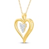 Thumbnail Image 2 of KAY Lab-Grown Diamonds Open Heart Necklace 1/2 ct tw 24K Yellow Gold Vermeil Sterling Silver 18"