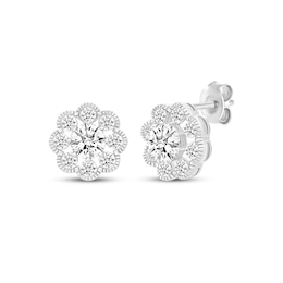KAY Lab-Grown Diamonds Flower Stud Earrings 3/4 ct tw Sterling Silver