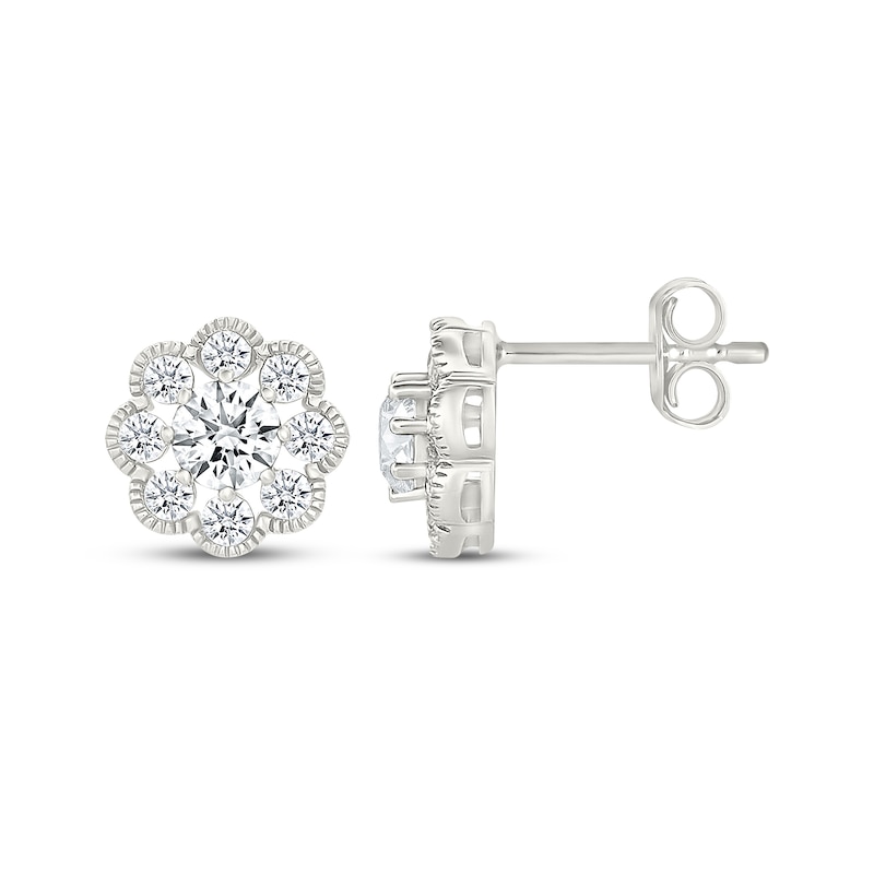 Main Image 3 of KAY Lab-Grown Diamonds Flower Stud Earrings 3/4 ct tw Sterling Silver