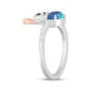 Thumbnail Image 2 of Disney Treasures Lilo & Stitch Oval-Cut Blue Lab-Created Opal & Diamond Ring 1/10 ct tw Sterling Silver & 10K Rose Gold