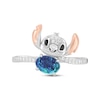 Thumbnail Image 4 of Disney Treasures Lilo & Stitch Oval-Cut Blue Lab-Created Opal & Diamond Ring 1/10 ct tw Sterling Silver & 10K Rose Gold