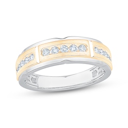 Adore Men's Diamond Wedding Band 1/2 ct tw 10K Two-Tone Gold