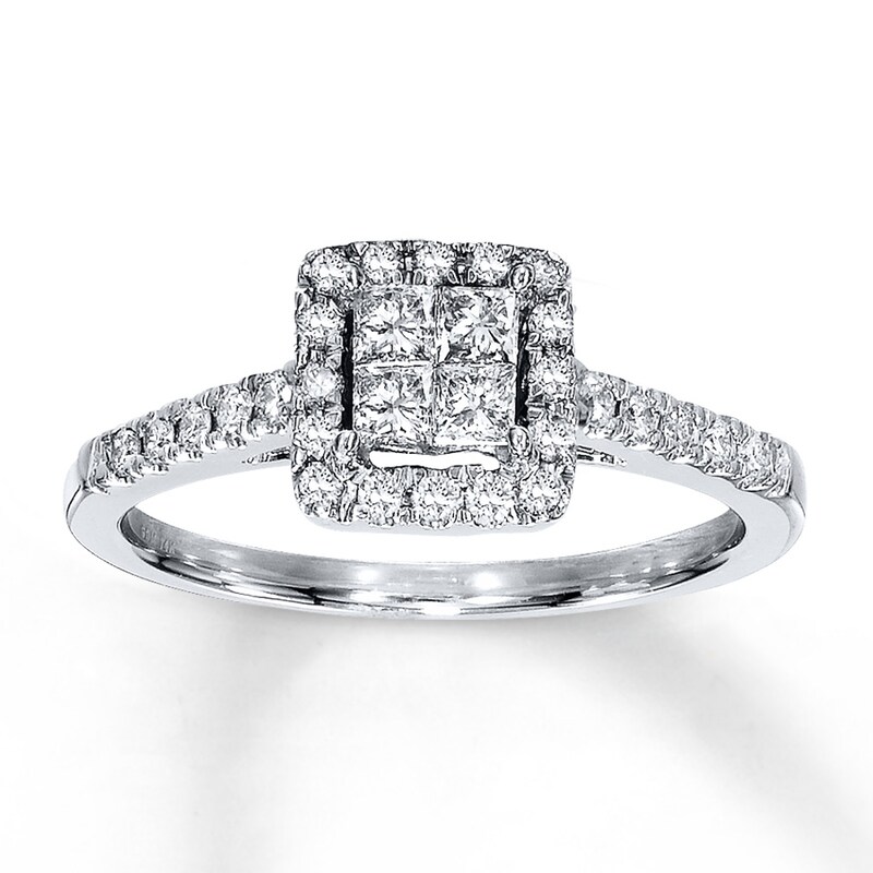 Main Image 1 of Adore Diamond Engagement Ring 1/2 Carat tw 14K White Gold