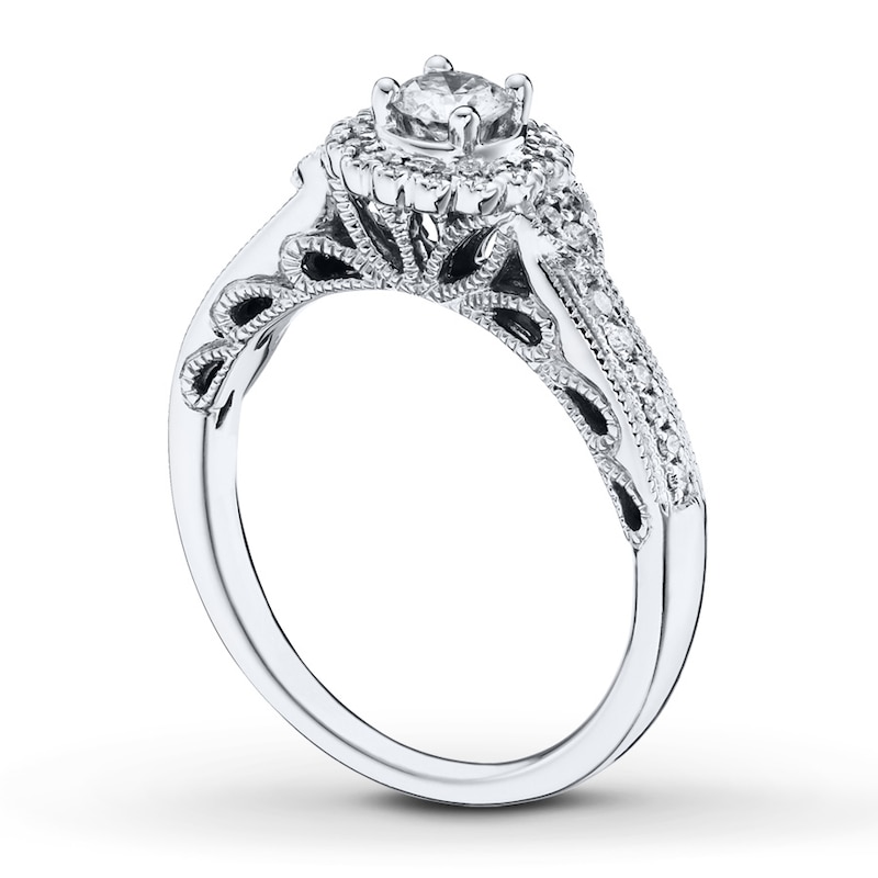 Main Image 2 of Adore Diamond Engagement Ring 3/8 ct tw Round-cut 14K White Gold