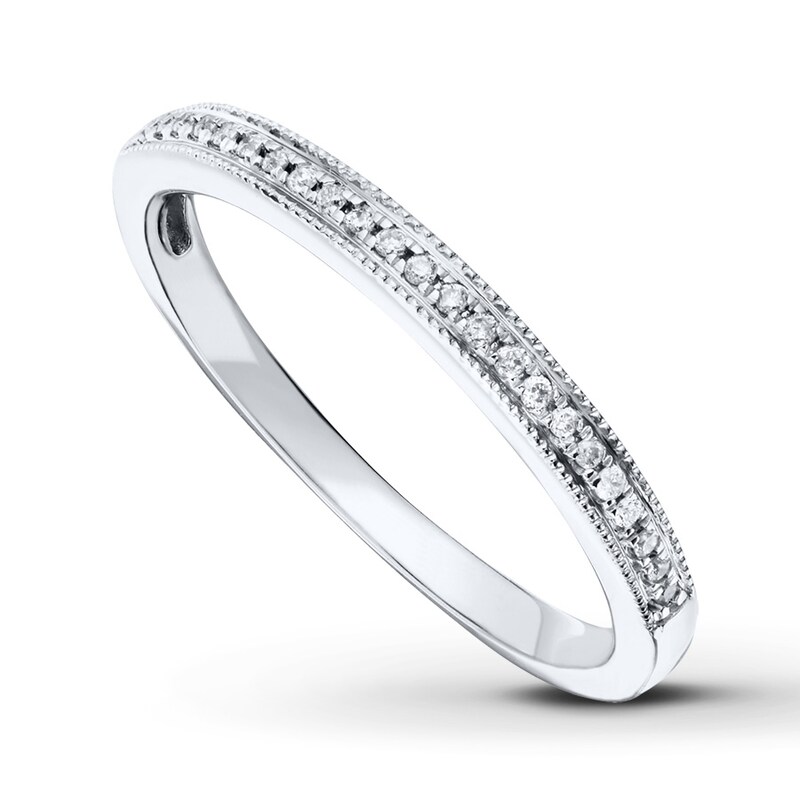 Main Image 1 of Adore Diamond Wedding Band 1/15 ct tw Round-cut 14K White Gold
