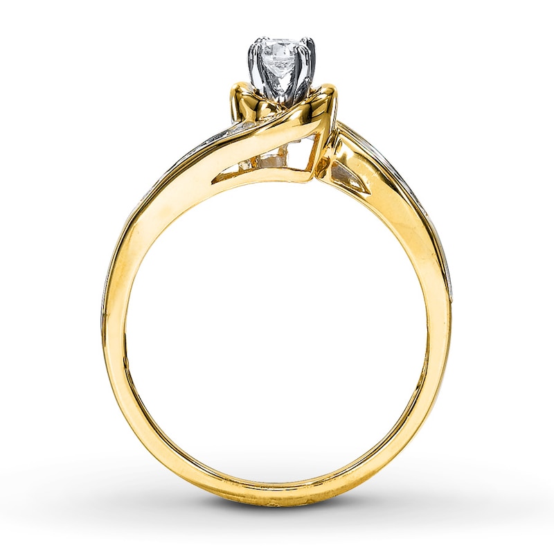 Main Image 2 of Diamond Engagement Ring 1/4 ct tw Round-cut 14K Yellow Gold