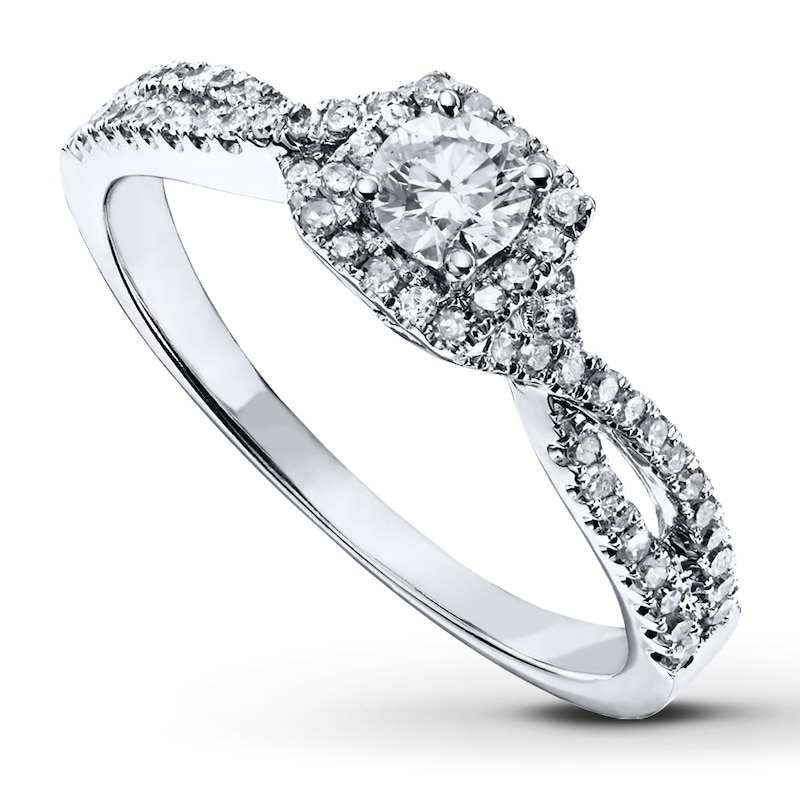 Main Image 1 of Diamond Engagement Ring 3/8 ct tw Round-cut 14K White Gold