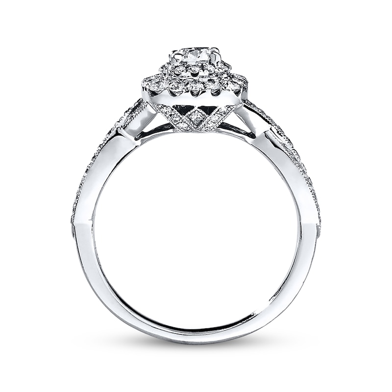 Neil Lane Round Diamond Engagement Ring 7/8 ct tw 14K White Gold