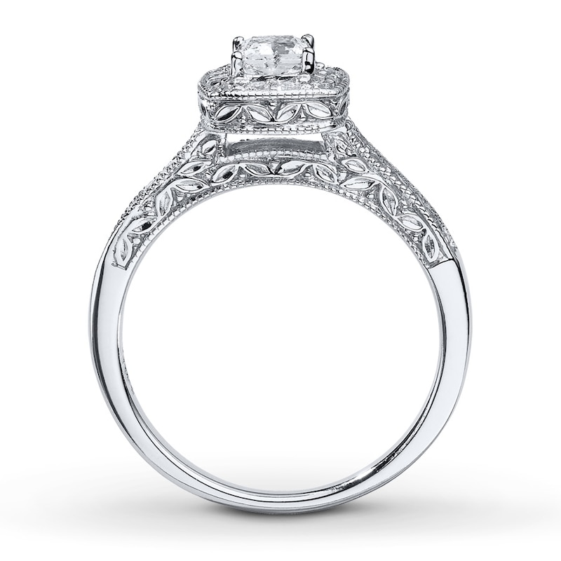 Diamond Engagement Ring 5/8 ct tw Princess-cut 14K White Gold