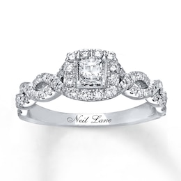 Neil Lane Princess-cut Engagement Ring 5/8 ct tw 14K White Gold