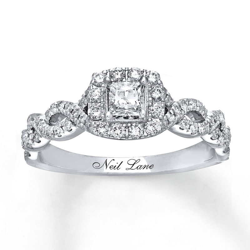 Fashion Diamond Square Princess Cut Engagement Ring Wedding Band Golden