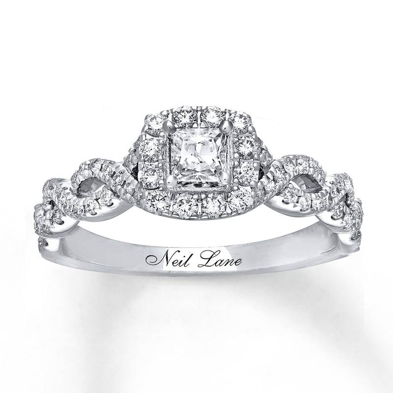 Neil Lane Princess-cut Engagement Ring 5/8 ct tw 14K White Gold