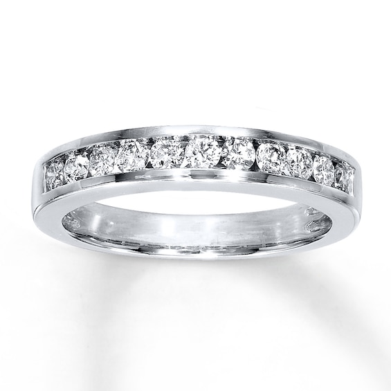 Diamond Wedding Band 1/2 ct tw Round-cut 14K White Gold