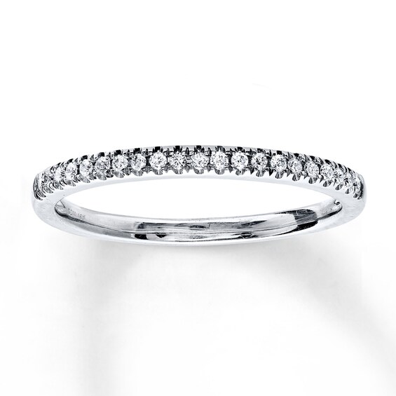 Adore Diamond Wedding Band 1/10 ct tw Round-cut 10K White Gold