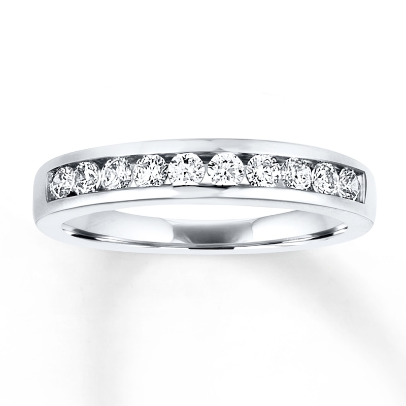 Diamond Wedding Band 1/2 ct tw Round-cut 14K White Gold