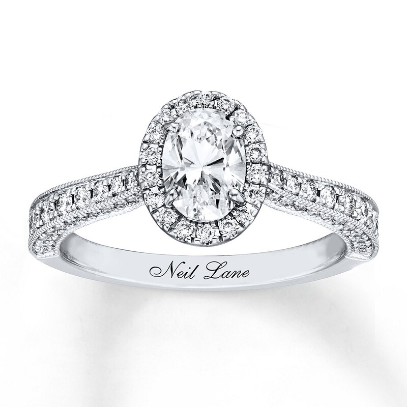 Neil Lane Engagement Ring 1-3/8 ct tw Oval-cut 14K White Gold