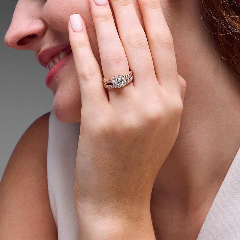 Main Image 4 of Neil Lane Bridal Set 1-1/8 ct tw Diamonds 14K Rose Gold